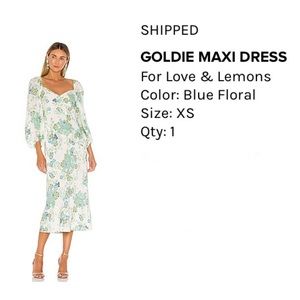 For Love & Lemons Goldie maxi dress, NWT sz XS